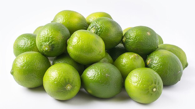 Tangy Limes Bunch op een witte achtergrond