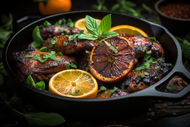 Tangy Orange Ginger Gebakken Kippenvleugels CloseUp Citrus Twist Sensatie