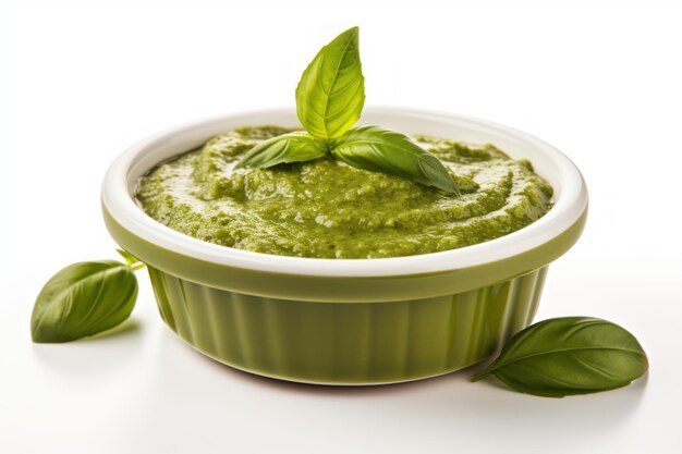 Foto tangi pesto salsa basilico barattolo generare ai