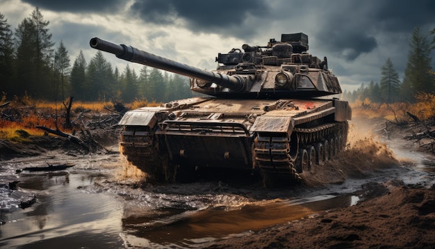tank on the battlefield