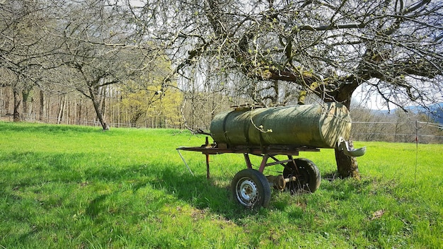 Foto tank op grasveld