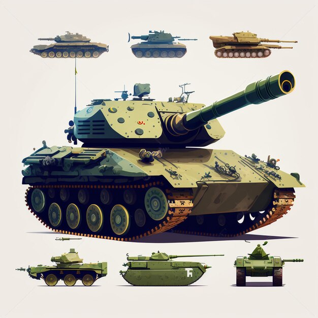 Photo tank vector illustration armored dominance commanding tank vector illustration