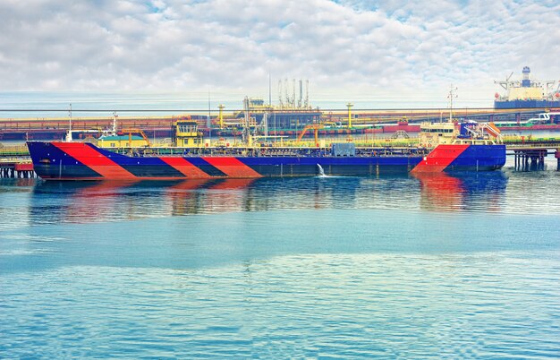 Tanker near the oil loading terminal