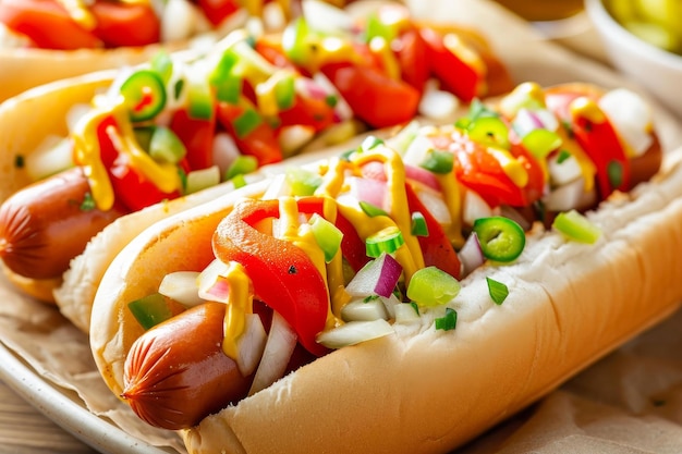 Photo tantalizing american hot dogs generate ai