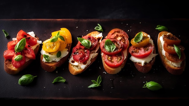 A Tantalizing Arrangement of Italian Bruschettas