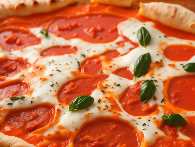A tantalizing closeup of a freshly baked italian pizza