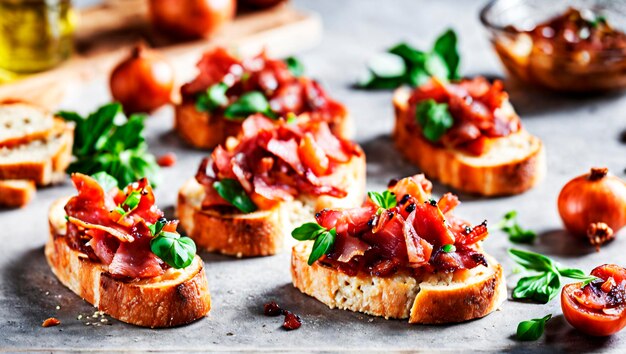 Tantalizing Taste Onion and Bacon Marmalade Bruschetta