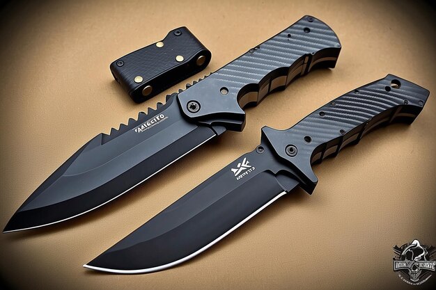 Tanto Tactical Knife met handvat van koolstofvezel en Kydex Sheath