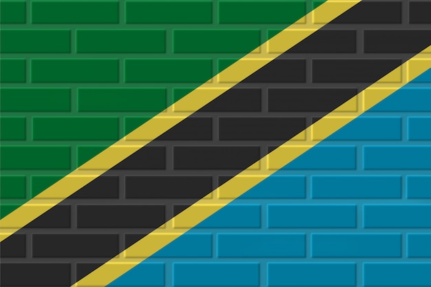 Tanzania brick flag illustration