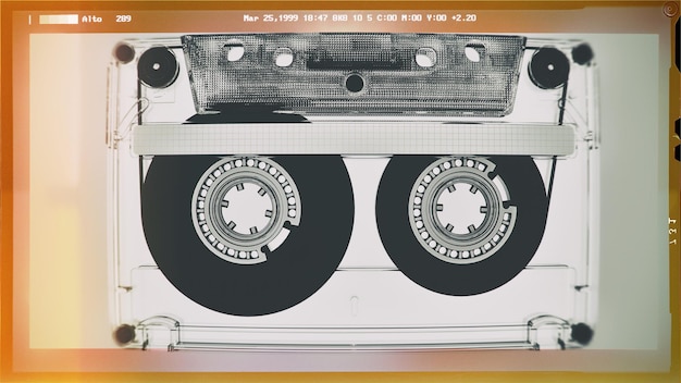 Tape cassette color tone black and white