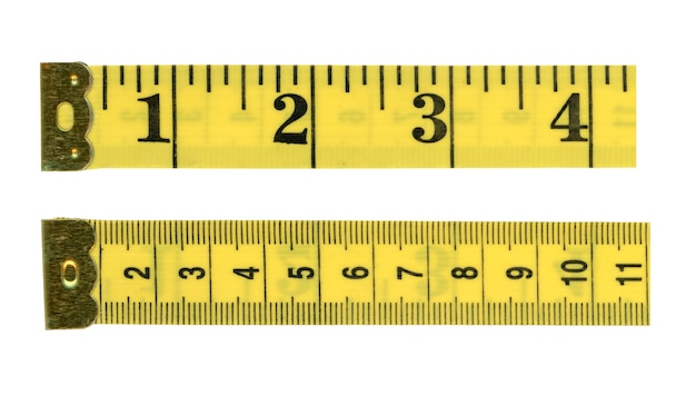 Tape measure ruler with both imperial and metric units