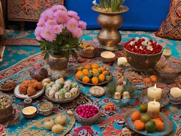 Photo a tapestry of spring celebrating nowruz