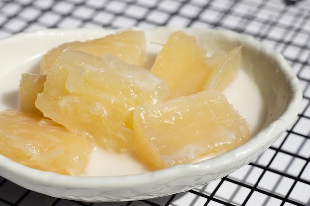 Tapioca in syrup with cocont milk