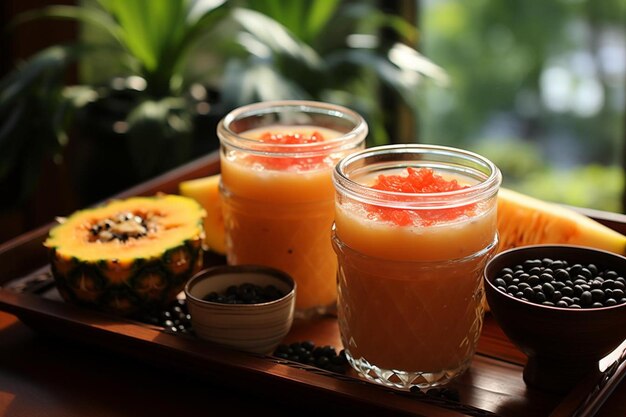 Foto tapioca tropical tapioca papaya smoothie