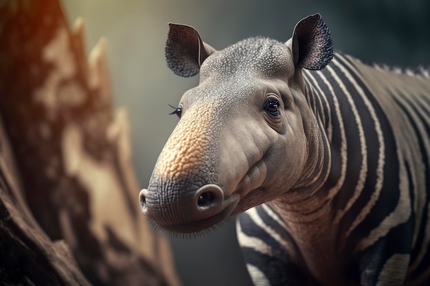 Tapir closeup Generative AI