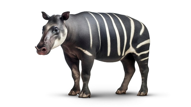 Photo tapir a full body shot of single