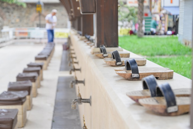 Taps for ablution before entering a mosque