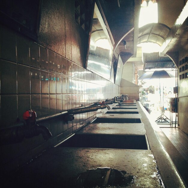 Taps and sinks in commercial kitchen