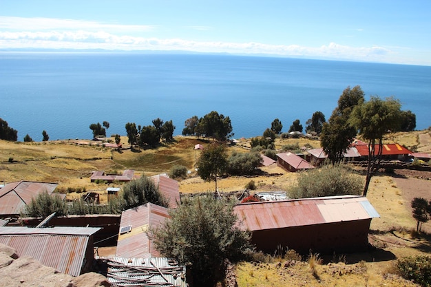 Taquile Island Peru Augustus 2017 Een van de kleine dorpjes van Isla de Taquile