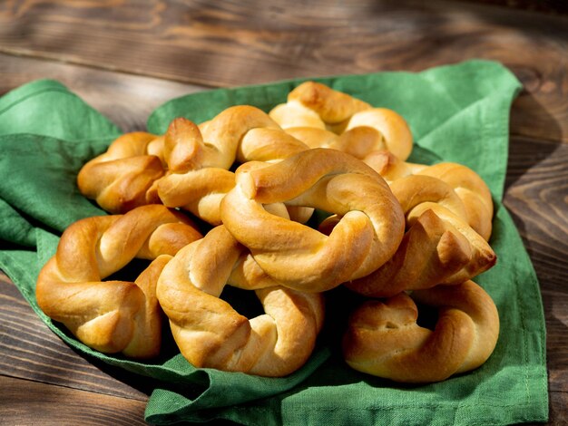 Photo taralli twist in heap copy space