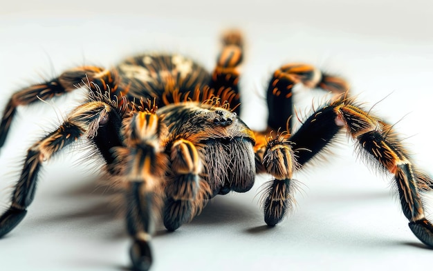 Photo tarantula en fondo blanco