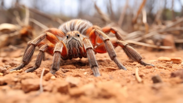 自然の生息地でのタランチュラ