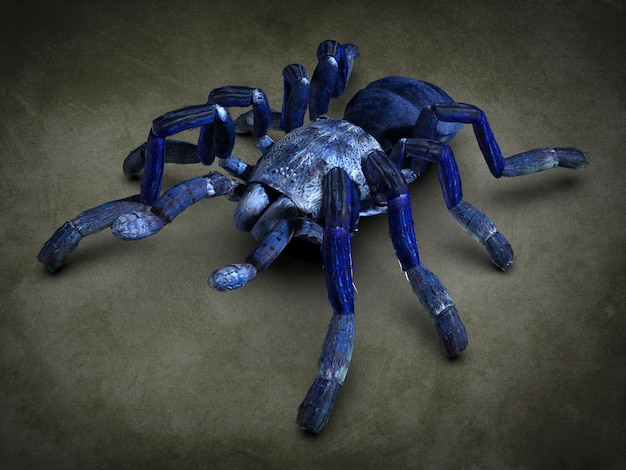 Tarantula spin close-up. 3d illustratie