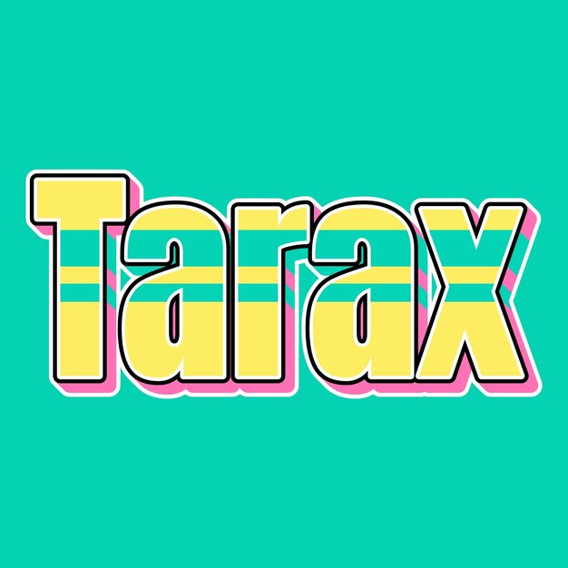 사진 tarax typography vintage 90s 3d design yellow pink text background photo jpg