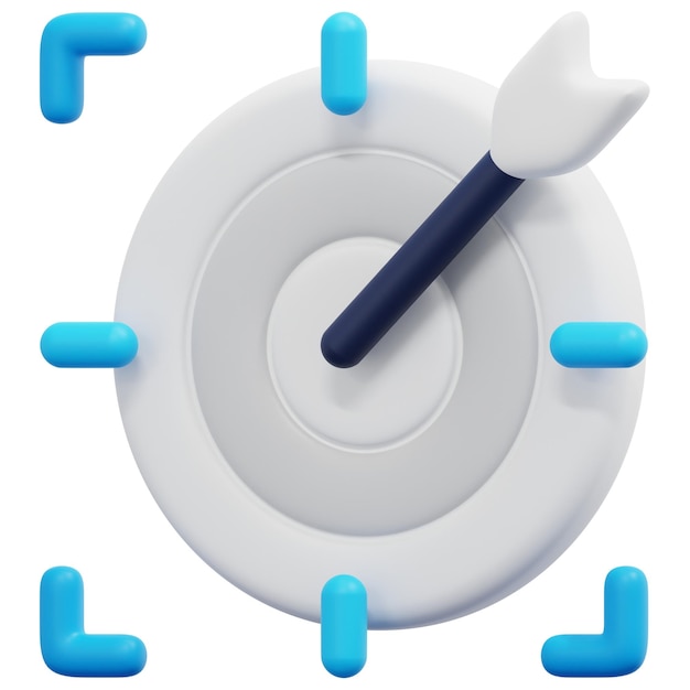 Photo target 3d render icon illustration