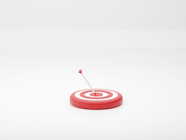 Photo target goals success business strategy concept white background 3d illustration