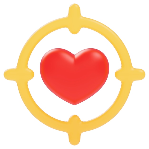 Target Heart 3D Icon