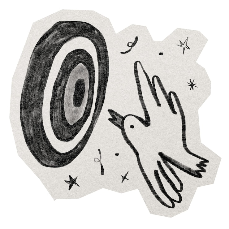 Photo target hit png sticker paper cut on transparent background