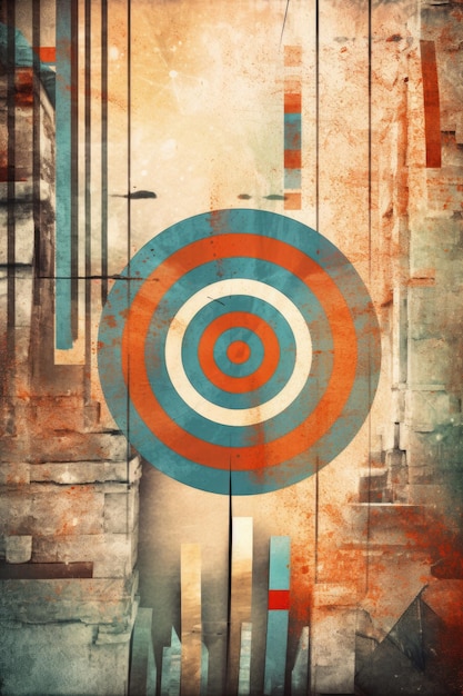 Target icon with arrows hitting the bullseye on a wall created with generative ai