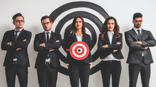 Foto concetto di business di leadership target e di squadra