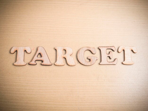 Foto target motivational internet business words quotes wooden lettering typography concept