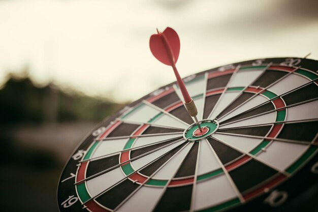 Target with arrows image for target business marketing solution\
conceptof dartboard with sky background