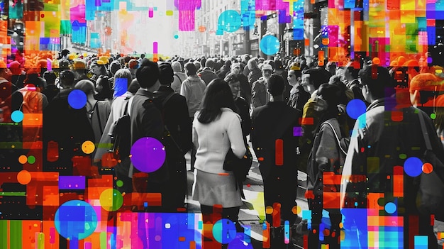사진 군중 선택적 다채로운 하이라이트의 타겟 마케팅