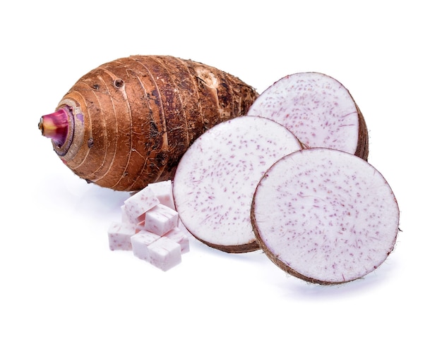 Taro isolated on white background