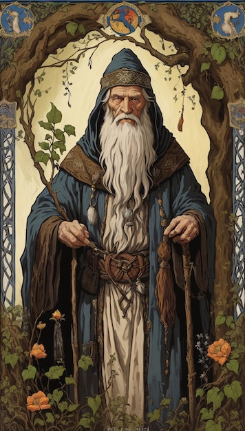 Photo tarot card the hermit