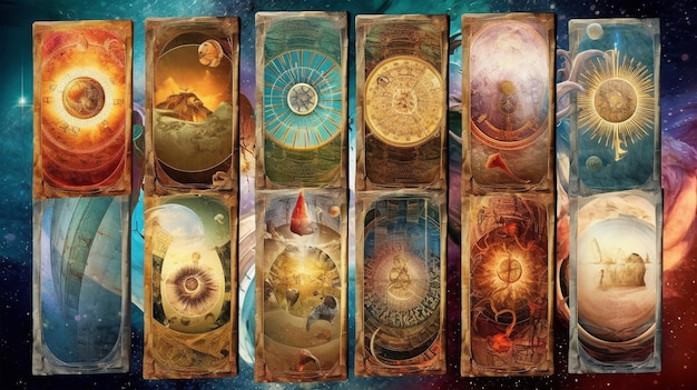 Карты Таро, магия, эзотерика и оккультизм, концепция предсказания будущего, созданная ИИ