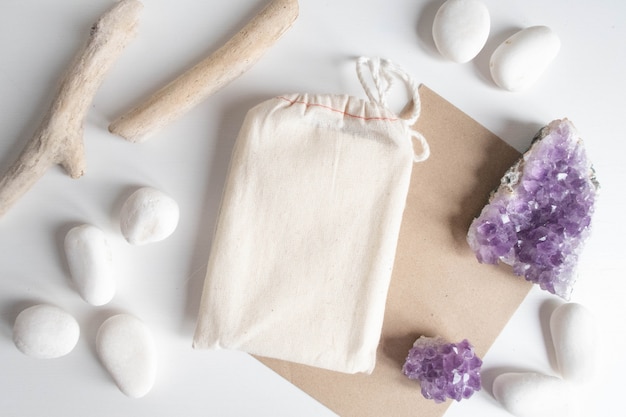 Photo tarot deck cotton bag with paper craft