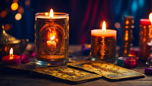 Tarotkaarten kaarsen achtergrond
