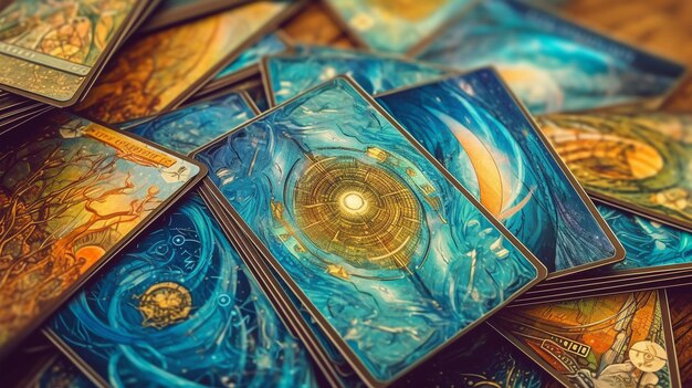 Tarotkaarten magie esoterisch en occultisme concept toekomstvoorspelling Gegenereerde AI