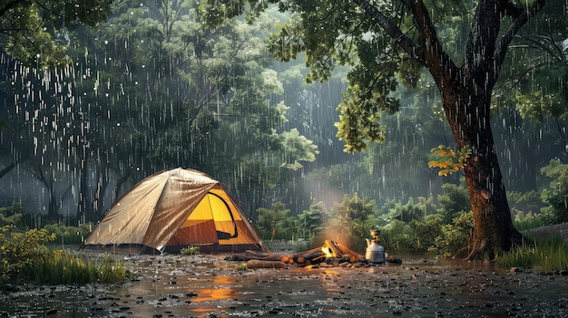 Tarp camping rain