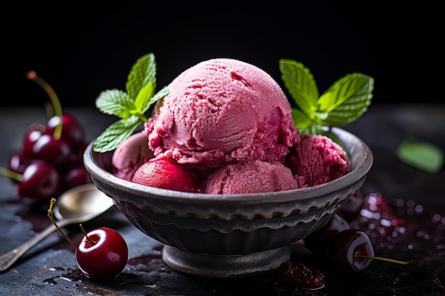 Tart Cherry and Mint Sorbet vegan desserts List Food Photography