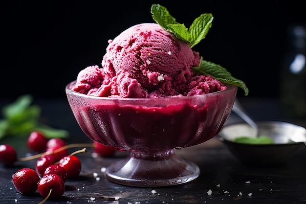 Tart Cherry and Mint Sorbet vegan desserts List Food Photography