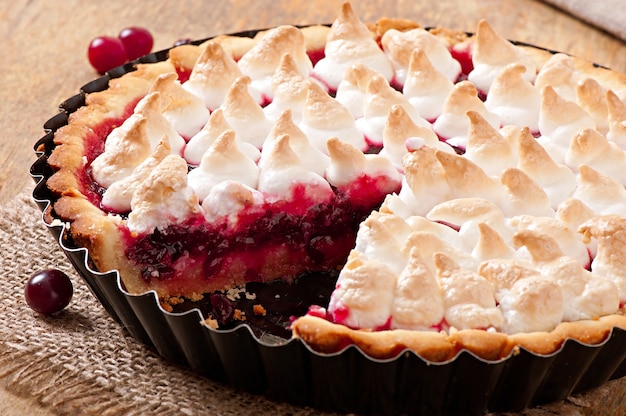 Tart cranberries and meringue