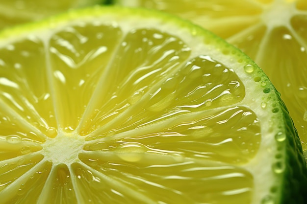 Tart and Tangy CloseUp of a Thin Slice of Zesty Lemon Fruit