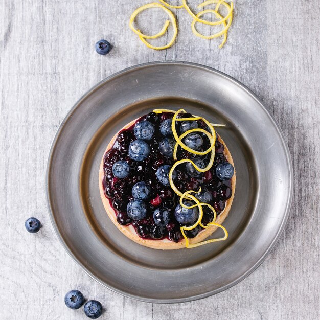 Tart with blueberries