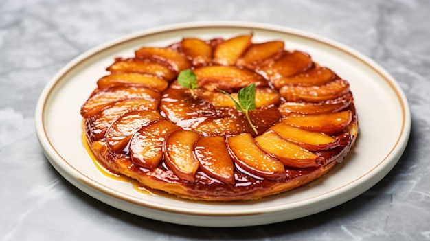 Tarte Tatin omgekeerde appeltaart op ronde plaat